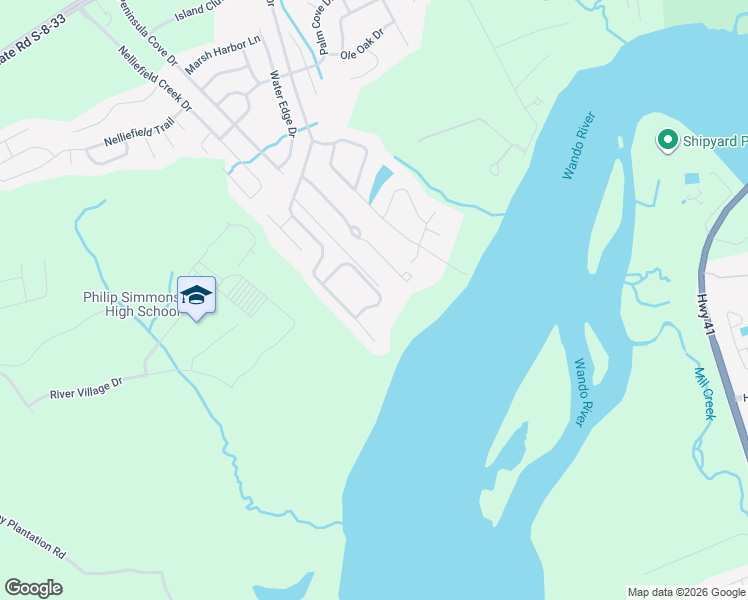 map of restaurants, bars, coffee shops, grocery stores, and more near 1032 Jervey Point Road in Charleston