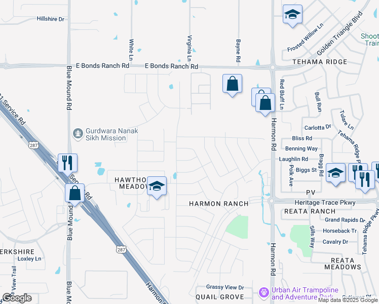 map of restaurants, bars, coffee shops, grocery stores, and more near 1328 Ghost Flower Drive in Fort Worth