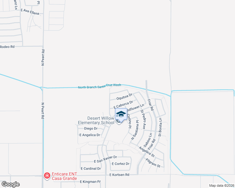 map of restaurants, bars, coffee shops, grocery stores, and more near 1733 Oquitoa Drive in Casa Grande