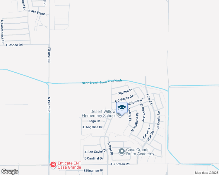 map of restaurants, bars, coffee shops, grocery stores, and more near 2265 Magdelena Place in Casa Grande