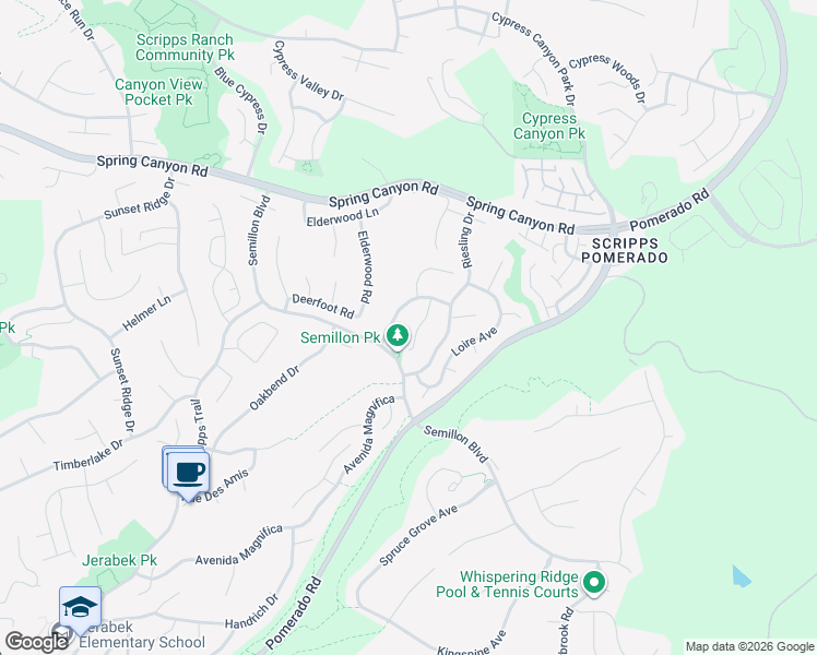 map of restaurants, bars, coffee shops, grocery stores, and more near 10772 Charbono Terrace in San Diego