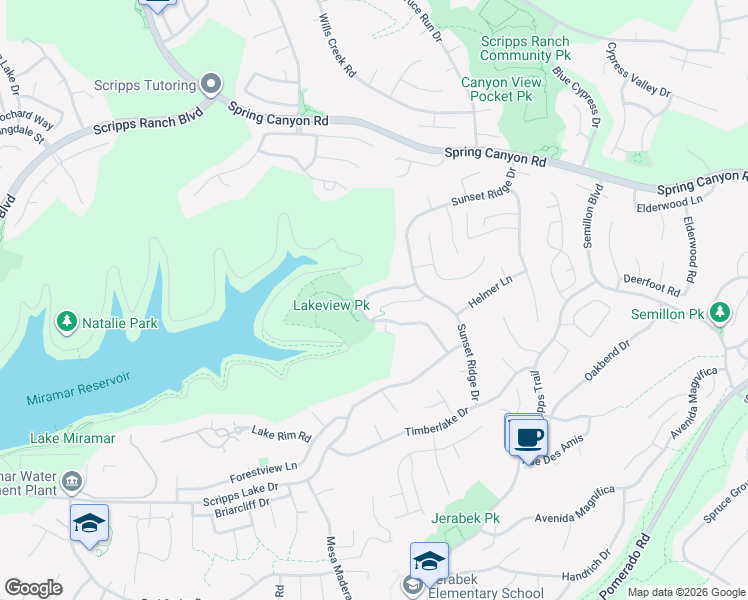 map of restaurants, bars, coffee shops, grocery stores, and more near 11736 Scripps Cape Vista Point in San Diego
