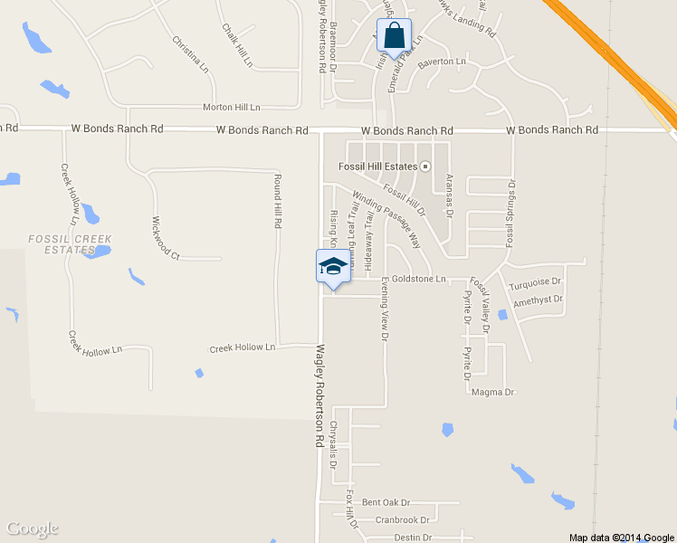 map of restaurants, bars, coffee shops, grocery stores, and more near 10436 Rising Knoll Lane in Fort Worth