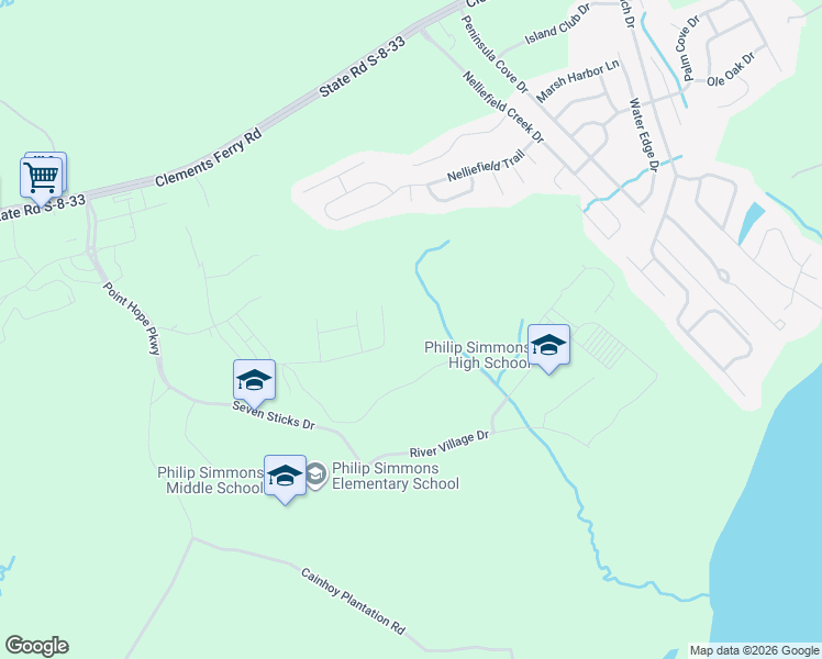 map of restaurants, bars, coffee shops, grocery stores, and more near Unnamed Road in Charleston