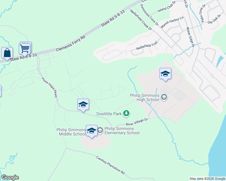 map of restaurants, bars, coffee shops, grocery stores, and more near Unnamed Road in Charleston