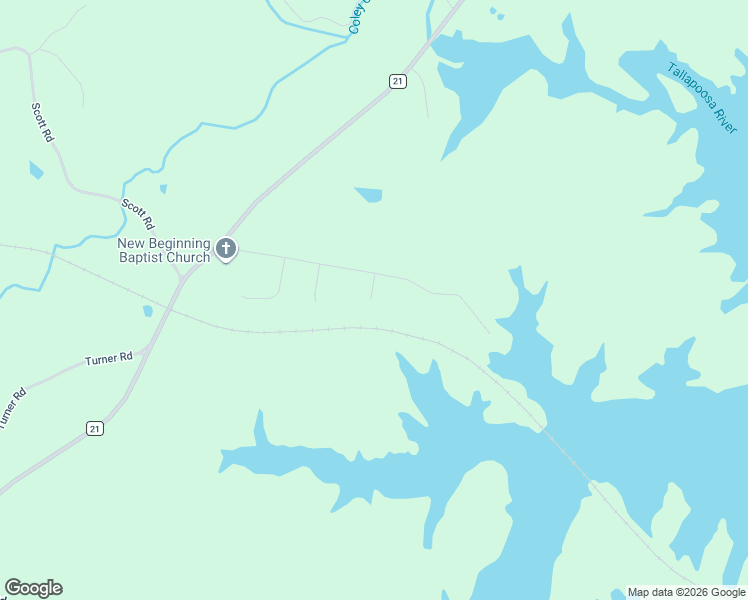 map of restaurants, bars, coffee shops, grocery stores, and more near Stowe Ferry Landing in Alexander City