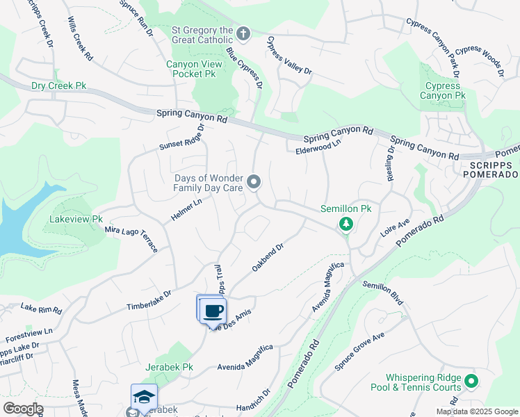 map of restaurants, bars, coffee shops, grocery stores, and more near 11866 Arborlake Way in San Diego