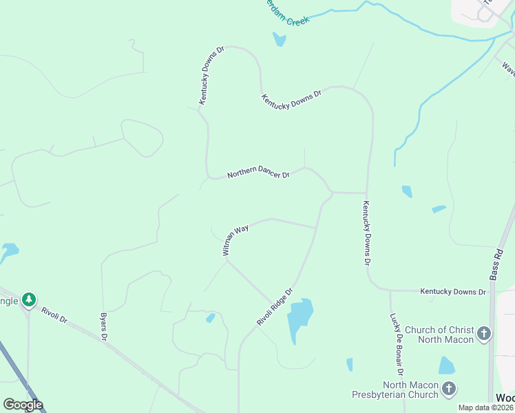 map of restaurants, bars, coffee shops, grocery stores, and more near 122 Witman Way in Macon