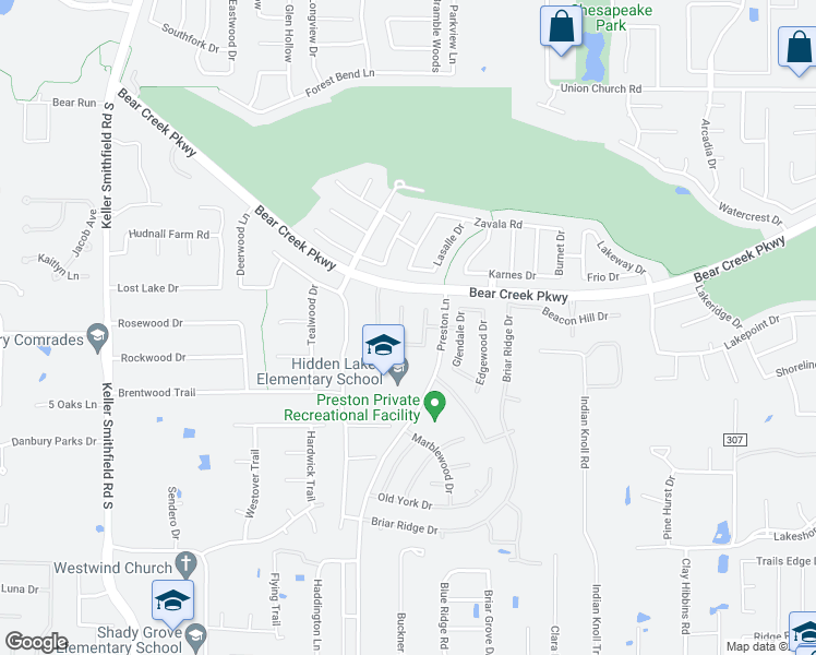 map of restaurants, bars, coffee shops, grocery stores, and more near 801 Renaissance Court in Keller