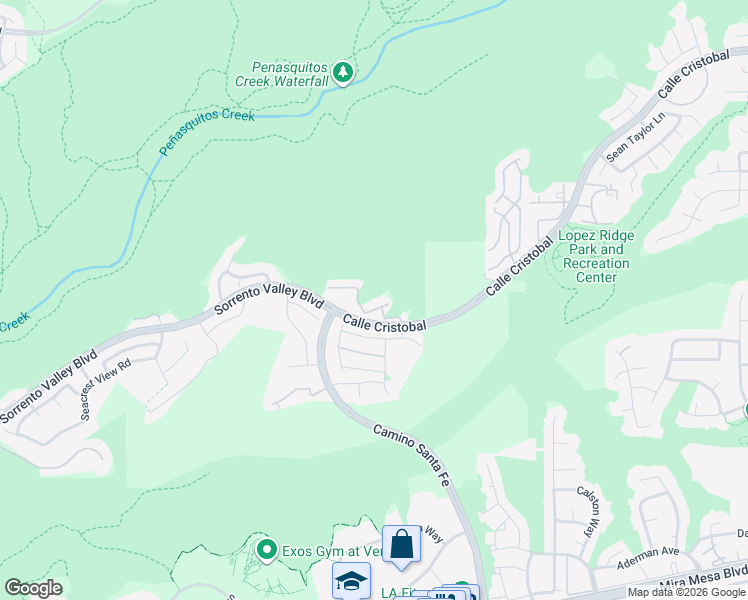 map of restaurants, bars, coffee shops, grocery stores, and more near 11130 Taloncrest Way in San Diego