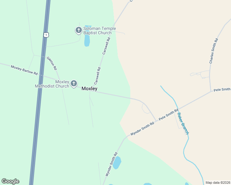 map of restaurants, bars, coffee shops, grocery stores, and more near 1607 Pete Smith Road in Wadley