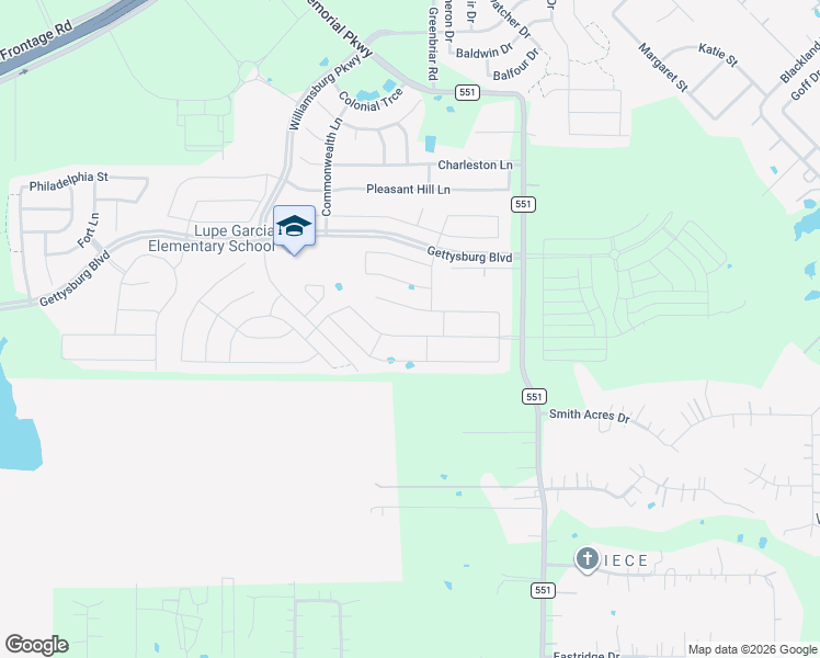 map of restaurants, bars, coffee shops, grocery stores, and more near 617 England Street in Fate
