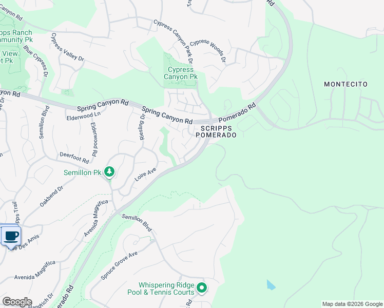 map of restaurants, bars, coffee shops, grocery stores, and more near 10889 Caminito Alto in San Diego