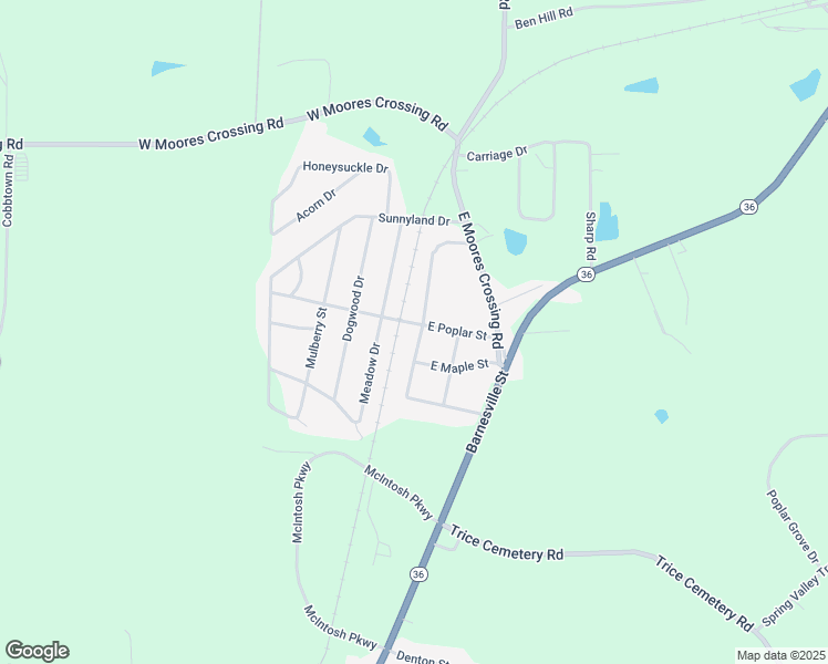 map of restaurants, bars, coffee shops, grocery stores, and more near 125 East Peachtree Street in Thomaston