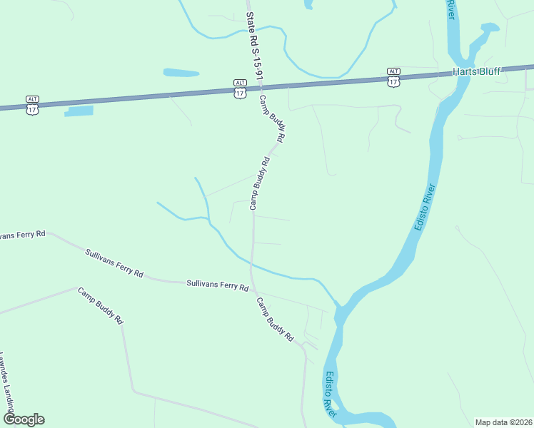 map of restaurants, bars, coffee shops, grocery stores, and more near 340 Camp Buddy Road in Ridgeville