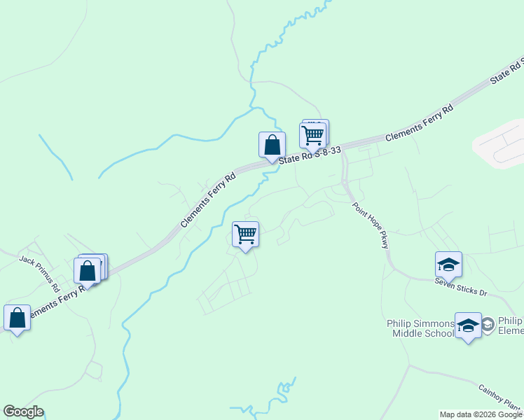 map of restaurants, bars, coffee shops, grocery stores, and more near 1759 Clements Ferry Road in Charleston