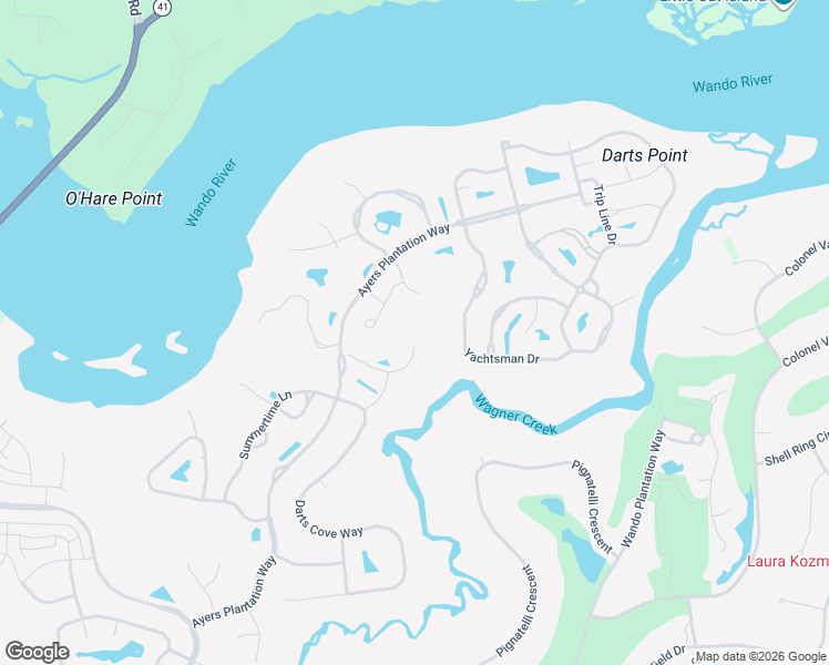 map of restaurants, bars, coffee shops, grocery stores, and more near 1780 Greens Point Court in Mount Pleasant