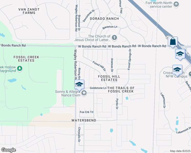 map of restaurants, bars, coffee shops, grocery stores, and more near 10464 Evening View Drive in Fort Worth