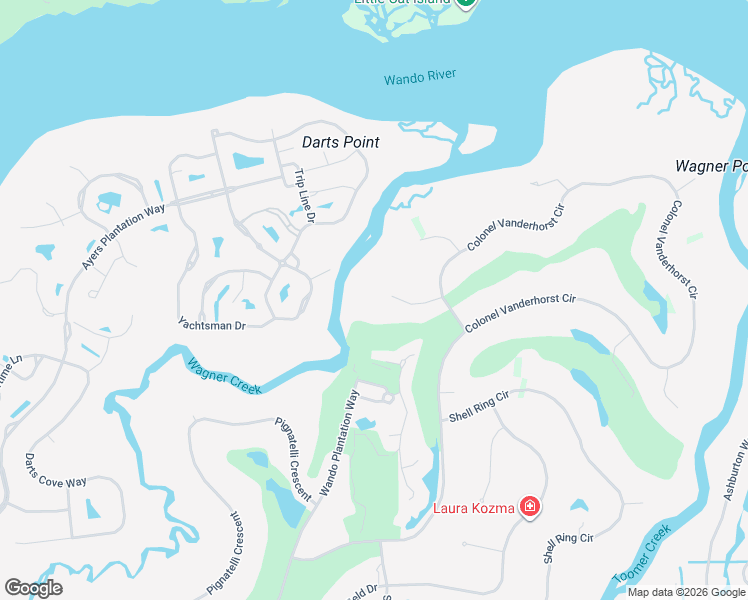 map of restaurants, bars, coffee shops, grocery stores, and more near 2436 Wagner Creek Court in Mount Pleasant