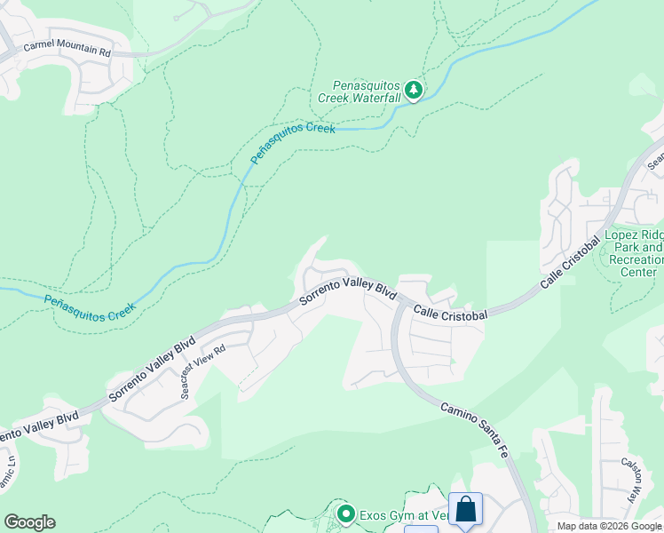 map of restaurants, bars, coffee shops, grocery stores, and more near 6546 Windward Ridge Way in San Diego