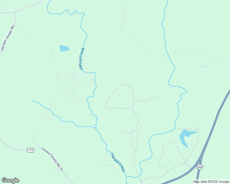 map of restaurants, bars, coffee shops, grocery stores, and more near 1059 Cross Creek Road in Alexander City