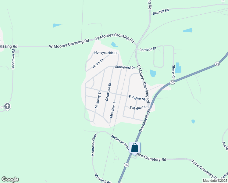 map of restaurants, bars, coffee shops, grocery stores, and more near 520 Meadow Drive in Thomaston