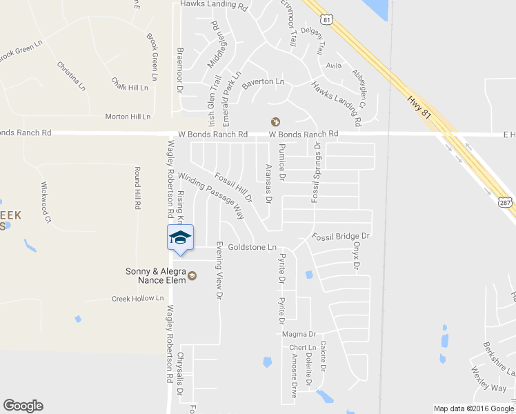 map of restaurants, bars, coffee shops, grocery stores, and more near 10448 Fossil Hill Drive in Fort Worth