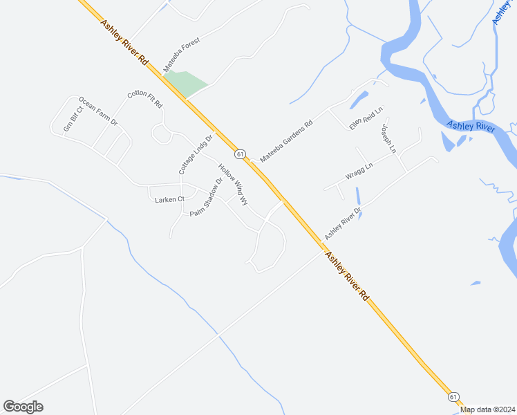 map of restaurants, bars, coffee shops, grocery stores, and more near Ashley River Road in Summerville