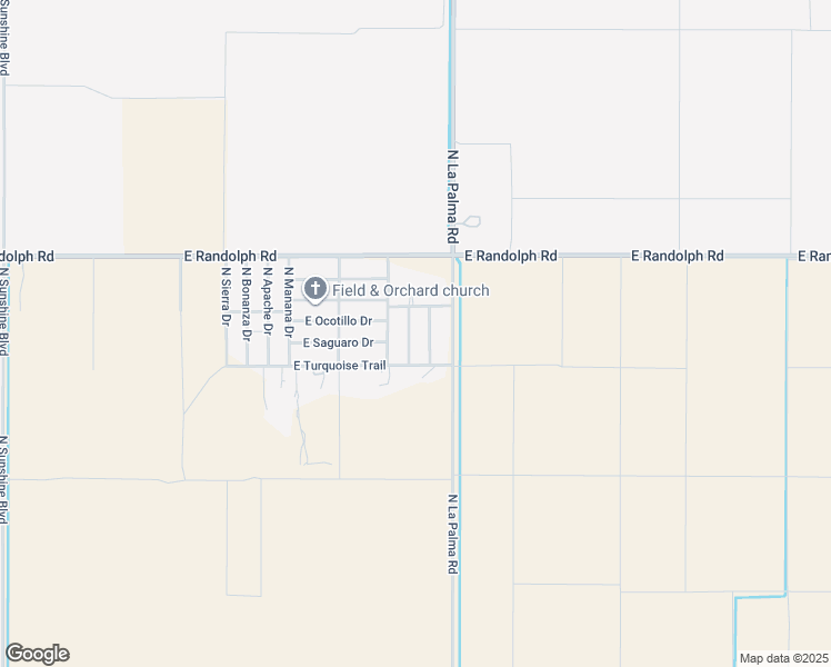 map of restaurants, bars, coffee shops, grocery stores, and more near 4527 North Palomino Lane in Casa Grande