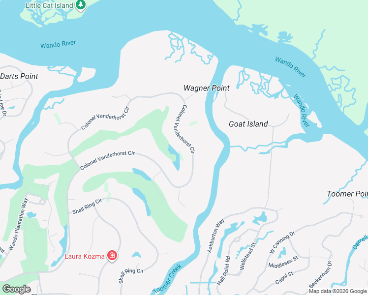 map of restaurants, bars, coffee shops, grocery stores, and more near 3862 Colonel Vanderhorst Circle in Mount Pleasant