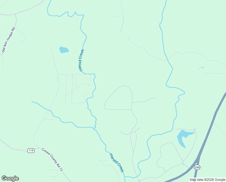 map of restaurants, bars, coffee shops, grocery stores, and more near 1059 Cross Creek Road in Alexander City