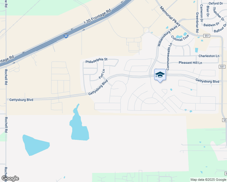 map of restaurants, bars, coffee shops, grocery stores, and more near Carolina Trace in Royse City