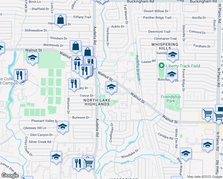 map of restaurants, bars, coffee shops, grocery stores, and more near in Dallas