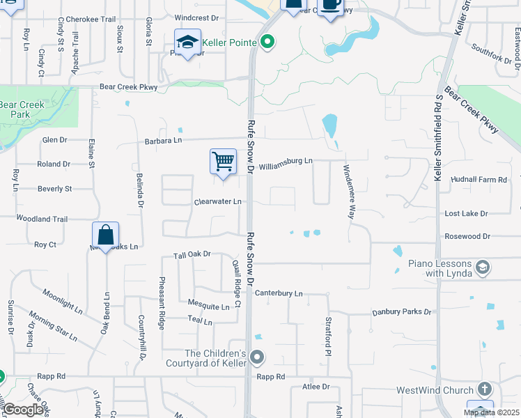 map of restaurants, bars, coffee shops, grocery stores, and more near 906 Cobblestone Parks Drive in Keller