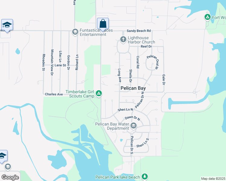 map of restaurants, bars, coffee shops, grocery stores, and more near 1621 Saranell Court in Azle