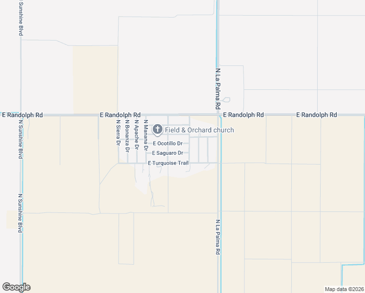 map of restaurants, bars, coffee shops, grocery stores, and more near 2943 East Ocotillo Drive in Casa Grande