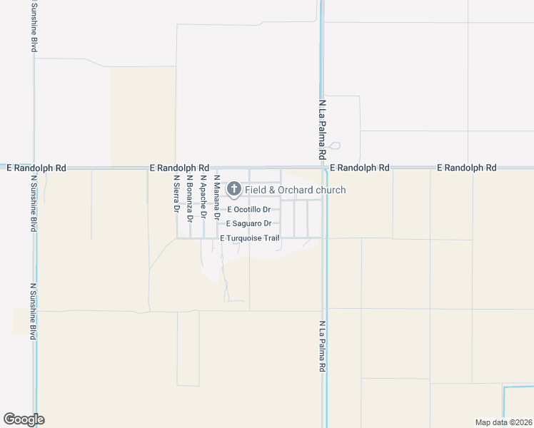 map of restaurants, bars, coffee shops, grocery stores, and more near 2943 East Ocotillo Drive in Casa Grande