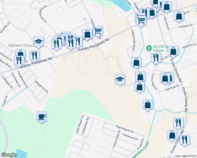 map of restaurants, bars, coffee shops, grocery stores, and more near 7345 Old Hertz Road in Charleston
