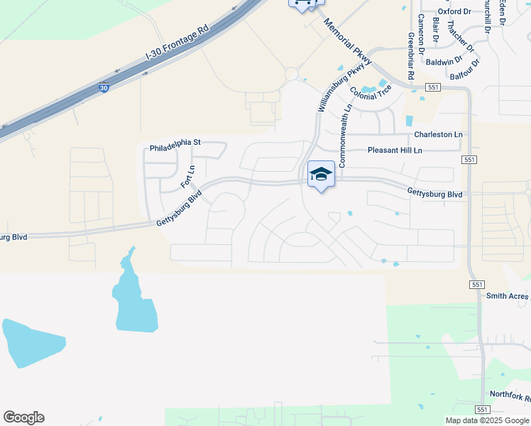 map of restaurants, bars, coffee shops, grocery stores, and more near 218 Virginia Court in Fate