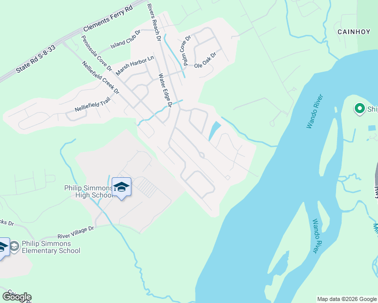 map of restaurants, bars, coffee shops, grocery stores, and more near 1230 River Walk Court in Charleston