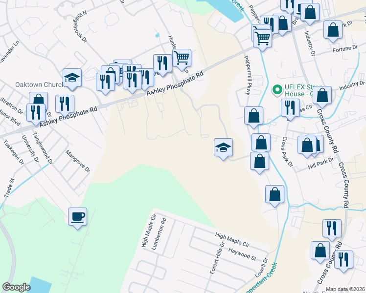 map of restaurants, bars, coffee shops, grocery stores, and more near 7345 Old Hertz Road in Charleston