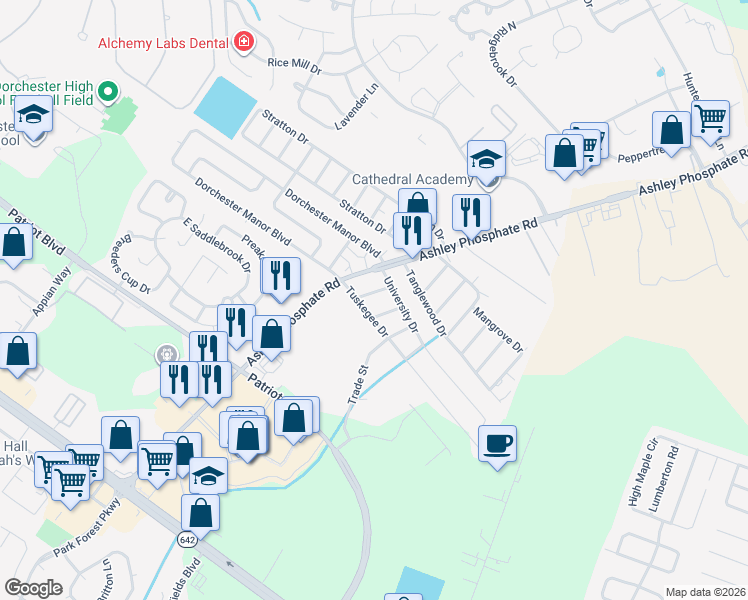 map of restaurants, bars, coffee shops, grocery stores, and more near 115 Lincoln Avenue in Charleston