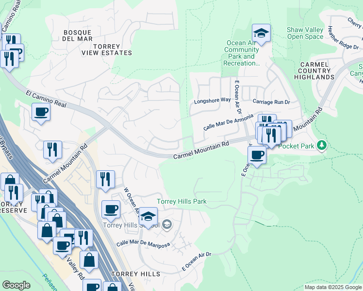 map of restaurants, bars, coffee shops, grocery stores, and more near 4289 Calle Isabelino in San Diego