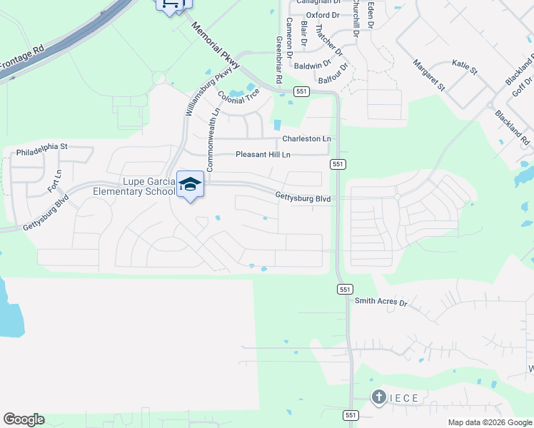 map of restaurants, bars, coffee shops, grocery stores, and more near 620 England Street in Fate