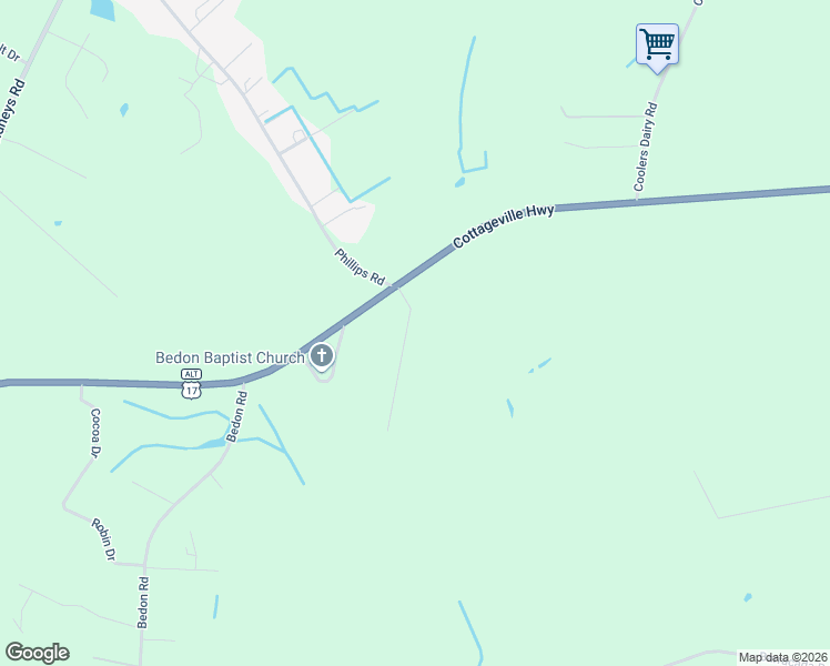 map of restaurants, bars, coffee shops, grocery stores, and more near 113 Ridge Lane in Walterboro
