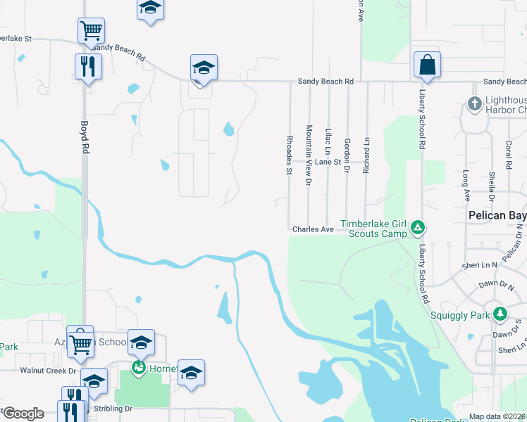 map of restaurants, bars, coffee shops, grocery stores, and more near 216 Rhoades Street in Azle