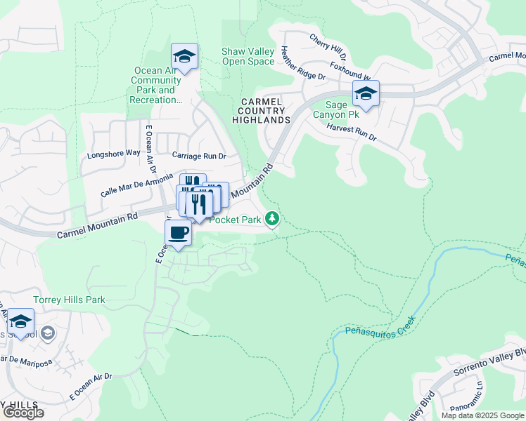 map of restaurants, bars, coffee shops, grocery stores, and more near 11311 Manorgate Drive in San Diego