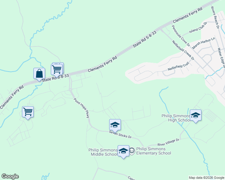 map of restaurants, bars, coffee shops, grocery stores, and more near 136 Integrity Lane in Charleston