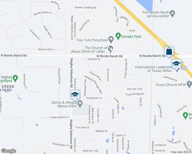 map of restaurants, bars, coffee shops, grocery stores, and more near 10517 Fossil Hill Drive in Blue Mound