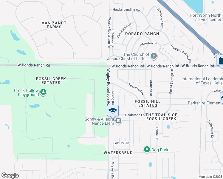map of restaurants, bars, coffee shops, grocery stores, and more near 10625 Winding Passage Way in Fort Worth